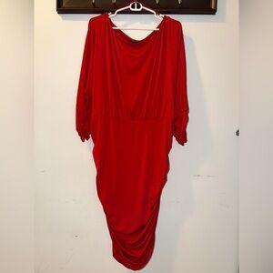 NWT Torrid Vibrant Red Mini Studio Knit Shirred Dress Size 2 (2X)